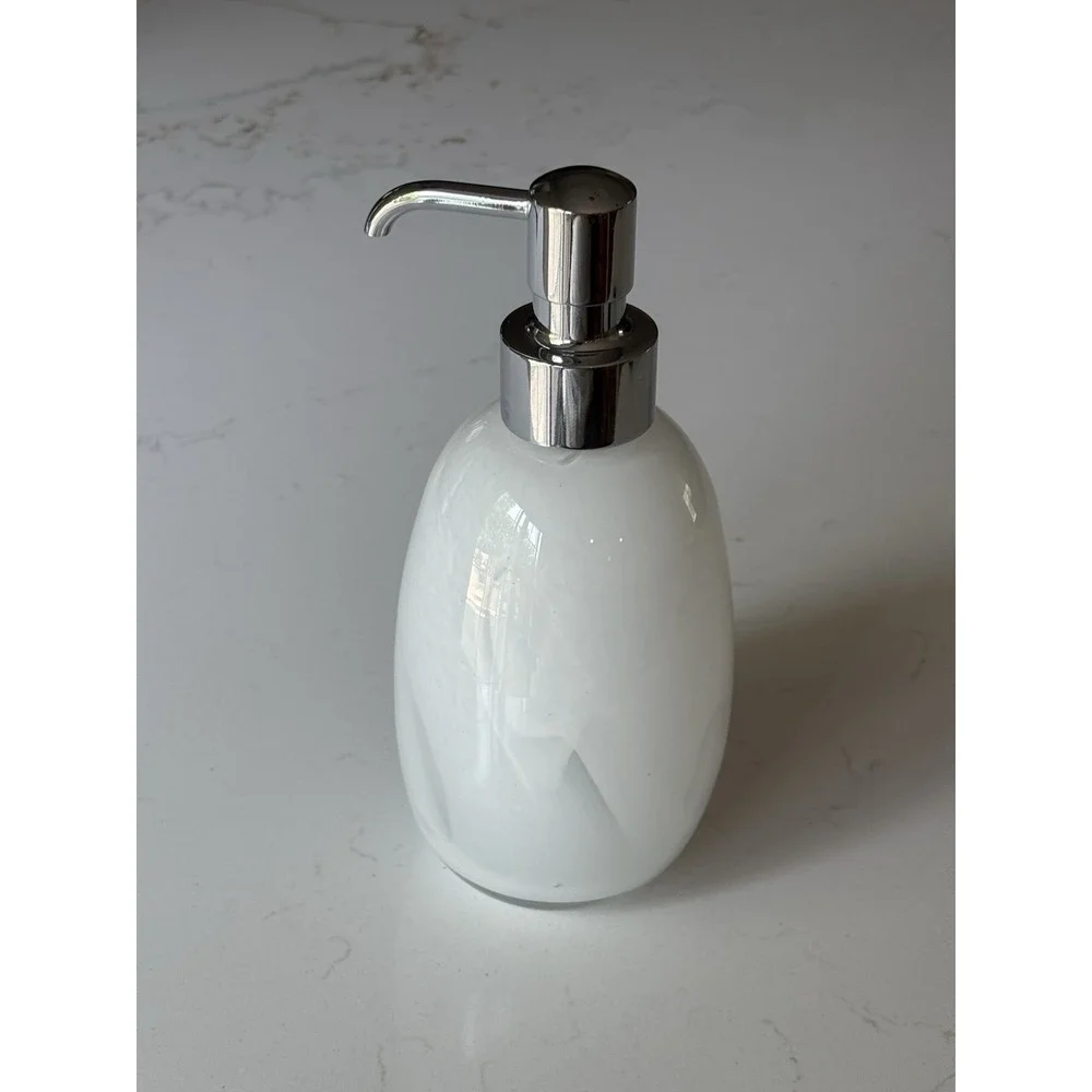 NWOB Labrazel Bianca Italian Hand Blown Glass Pump Soap Dispenser